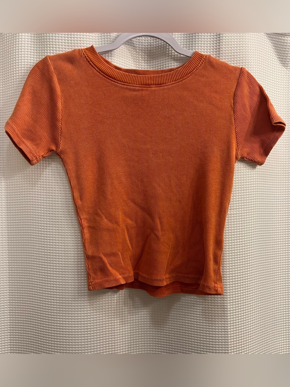 Forever 21 Orange Ribbed Crewneck Tee